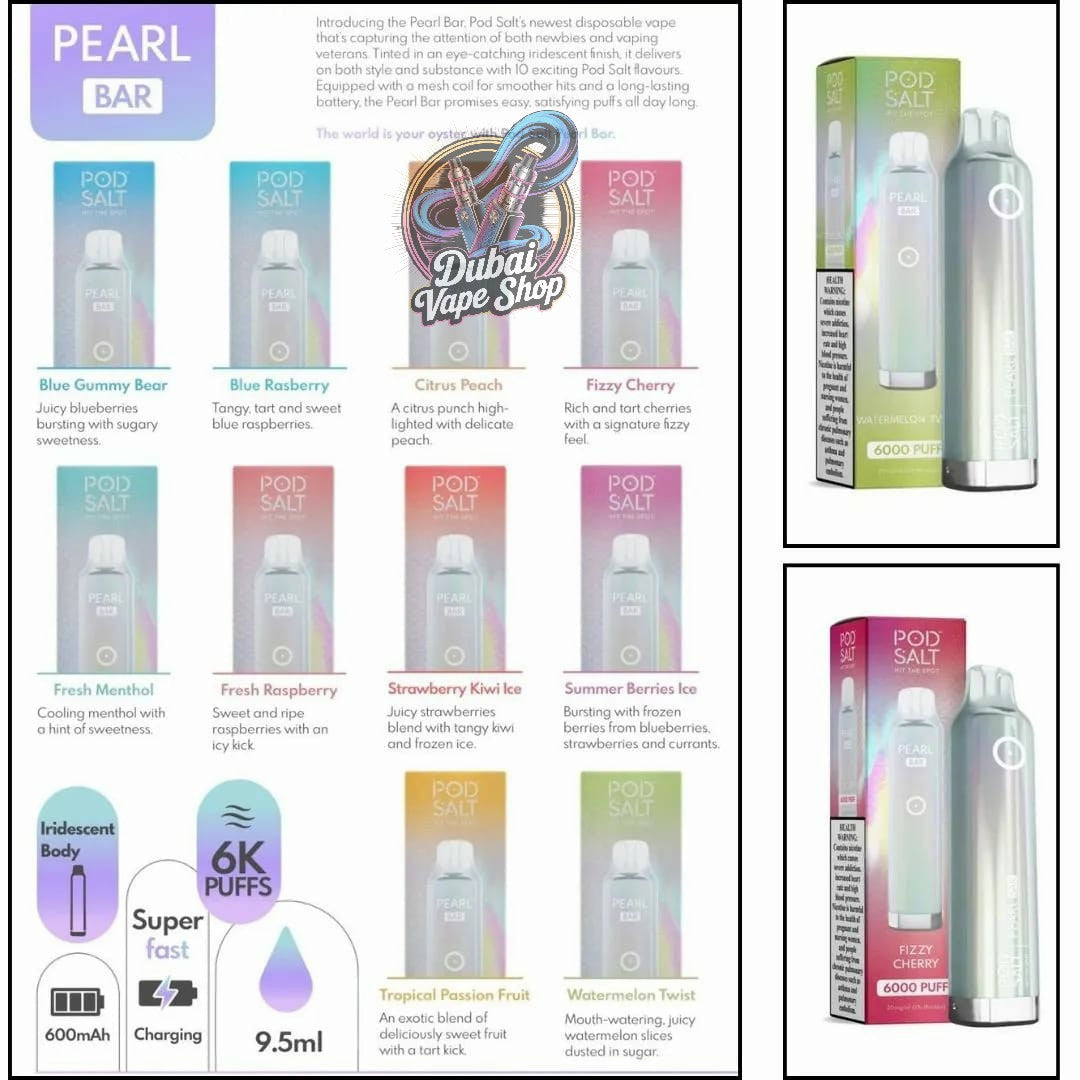 Pod Salt Pearl Bar 6000 Puffs 20mg Disposable Vape In UAE