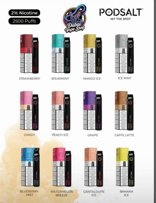 POD SALT GO DISPOSABLE VAPE 2500 PUFFS 20MG IN UAE