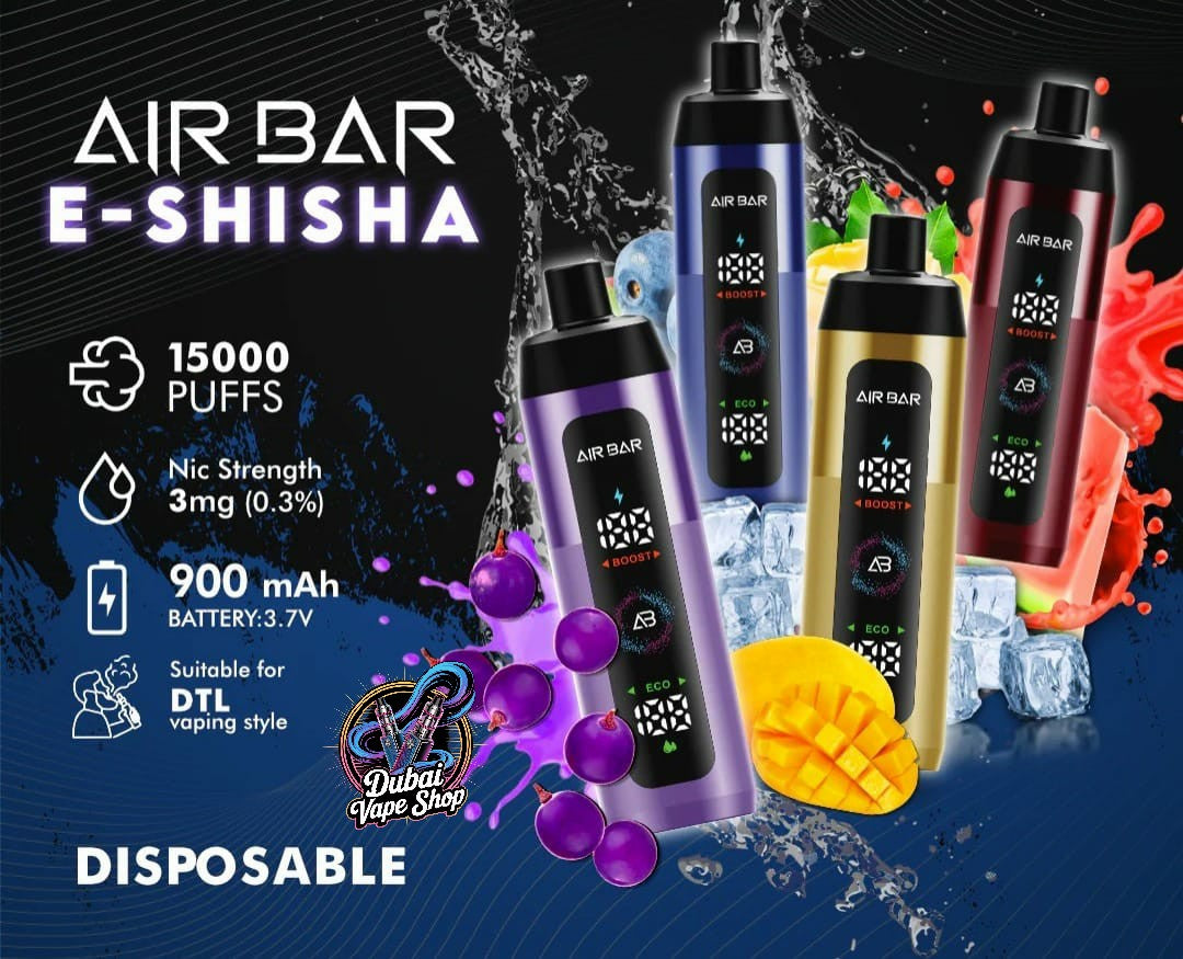 Airbar E Shisha 15000 Puffs Disposable Vape DTL 3MG in UAE