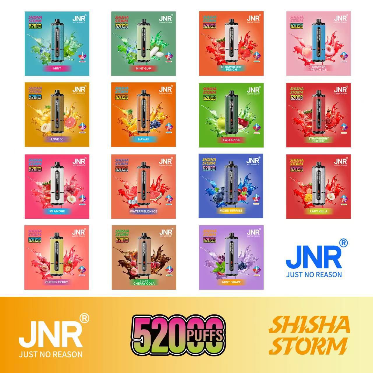 JNR Shisha Storm 52000 Puffs Disposable Vape 2% DTL in UAE