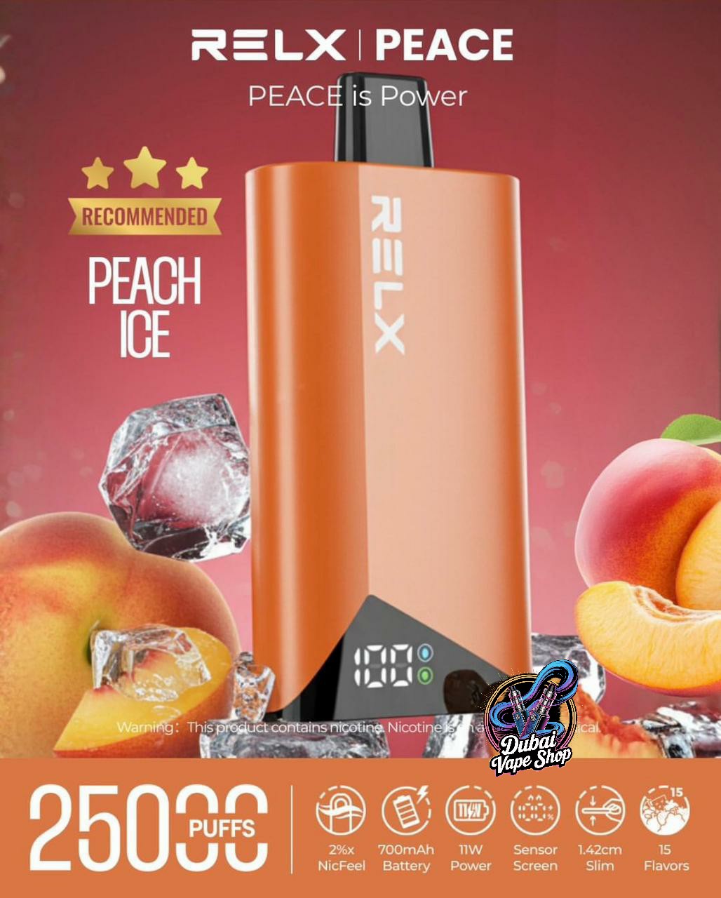 Relx Peace 25000 Puffs 20mg Disposable Vape In DUBAI