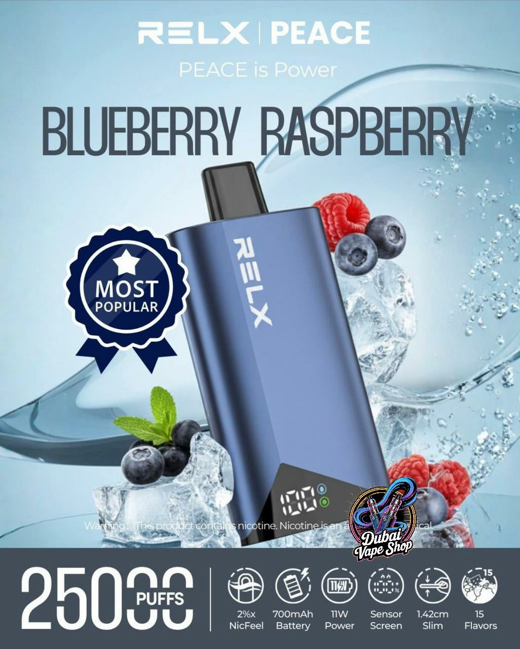Relx Peace 25000 Puffs 20mg Disposable Vape In DUBAI