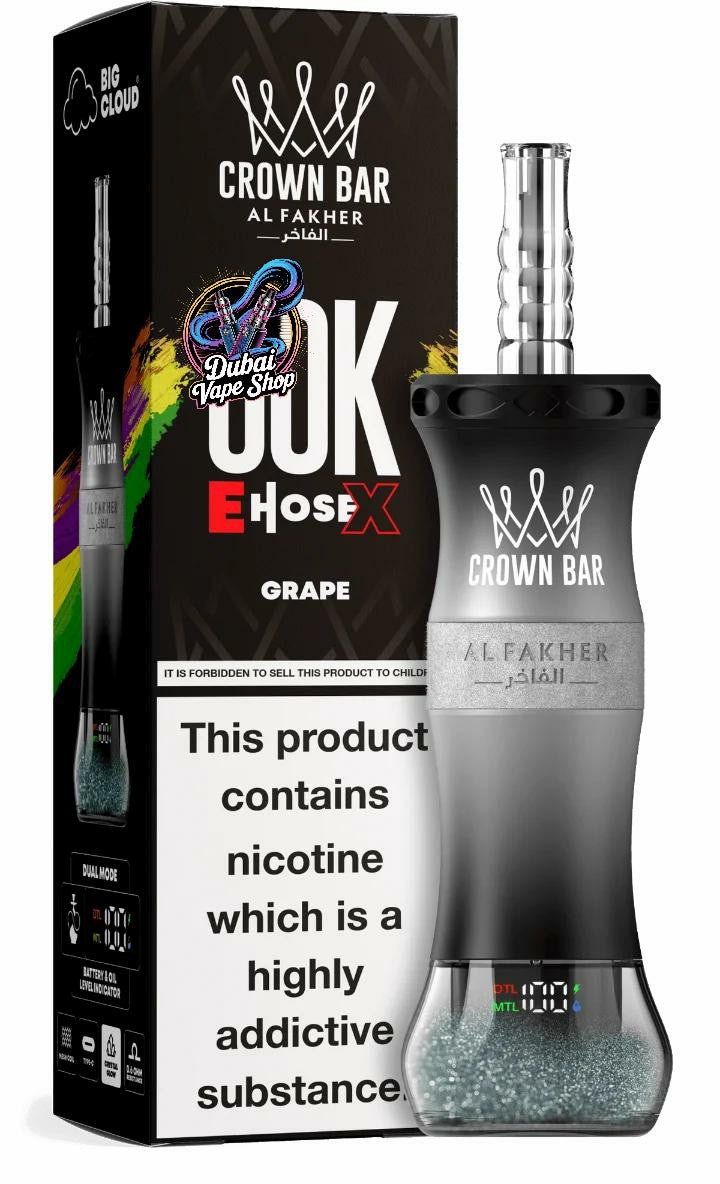 Al Fakher E Hose X 60000 Puffs Crown Bar Hookah Disposable Vape In DUBAI