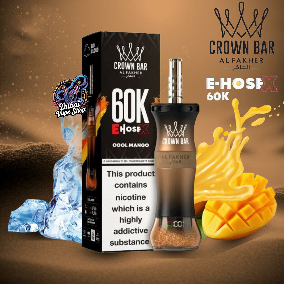 Al Fakher E Hose X 60000 Puffs Crown Bar Hookah Disposable Vape In DUBAI