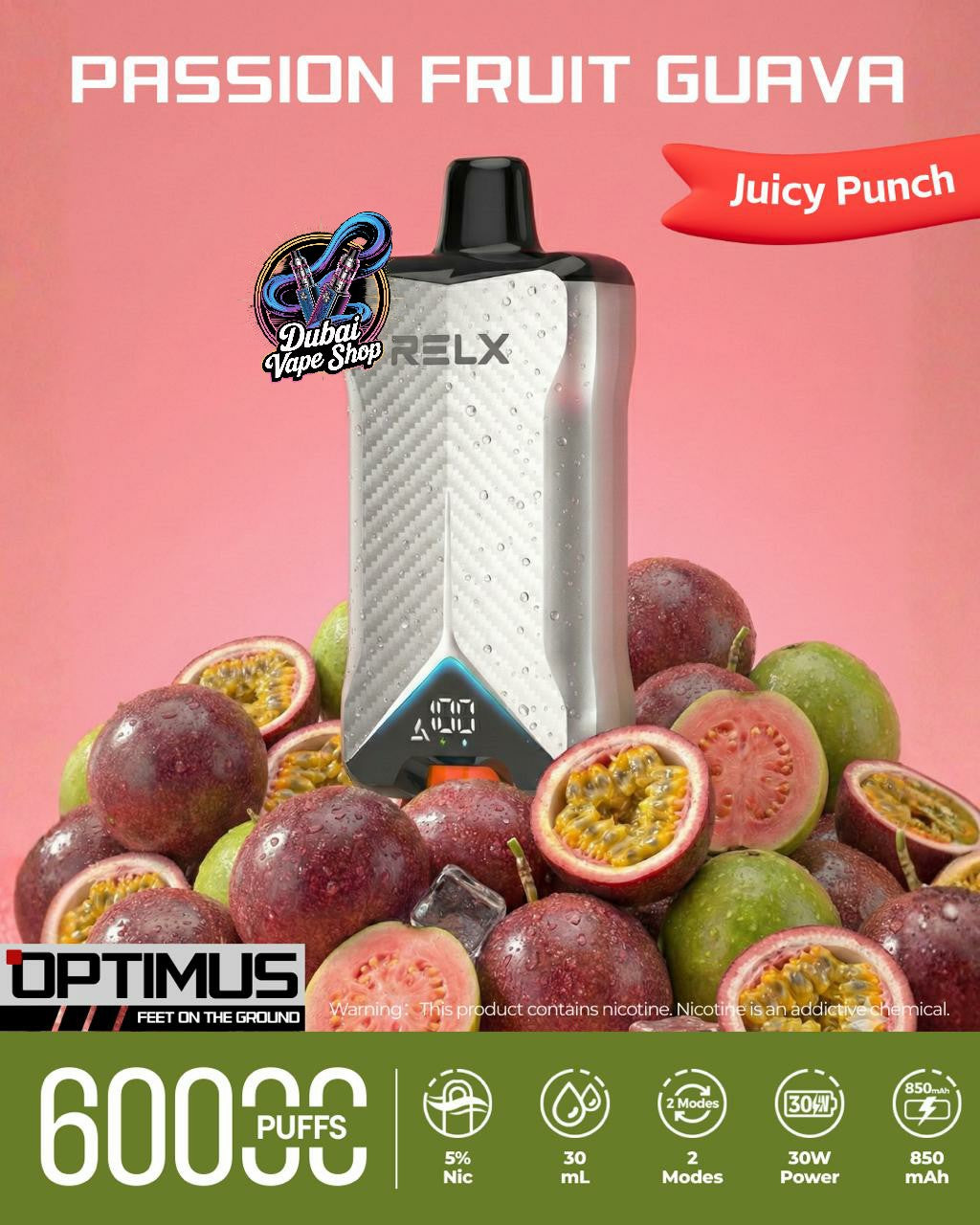 RELX Optimus 60000 Puffs Disposable Vape 50mg in UAE