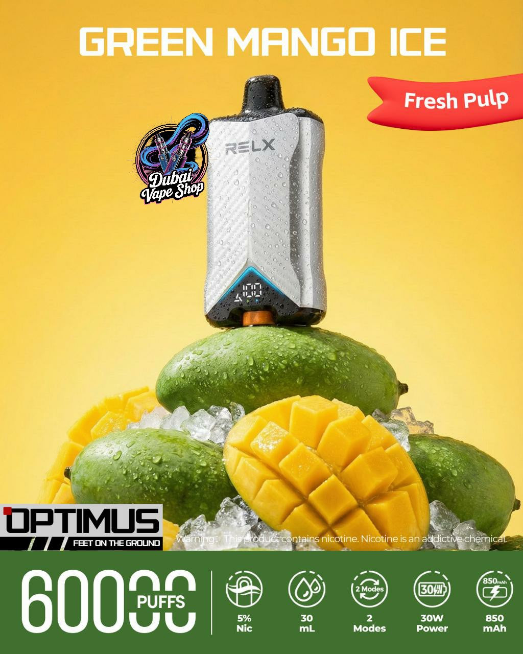 RELX Optimus 60000 Puffs Disposable Vape 50mg in UAE