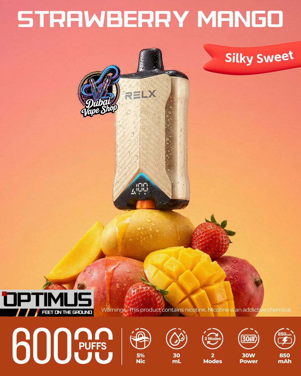 RELX Optimus 60000 Puffs Disposable Vape 50mg in UAE