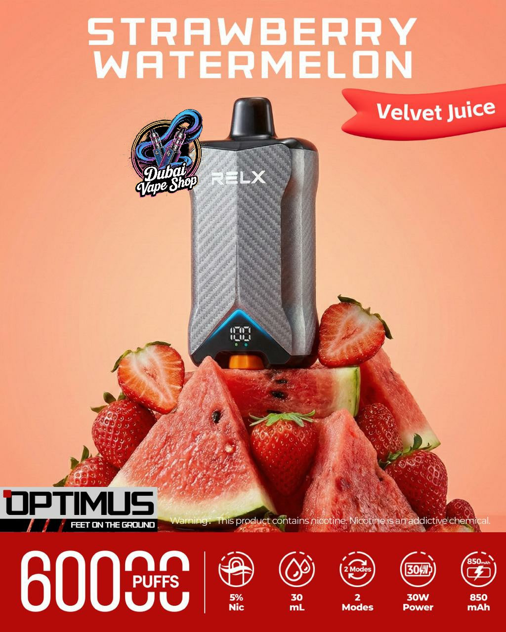 RELX Optimus 60000 Puffs Disposable Vape 50mg in UAE