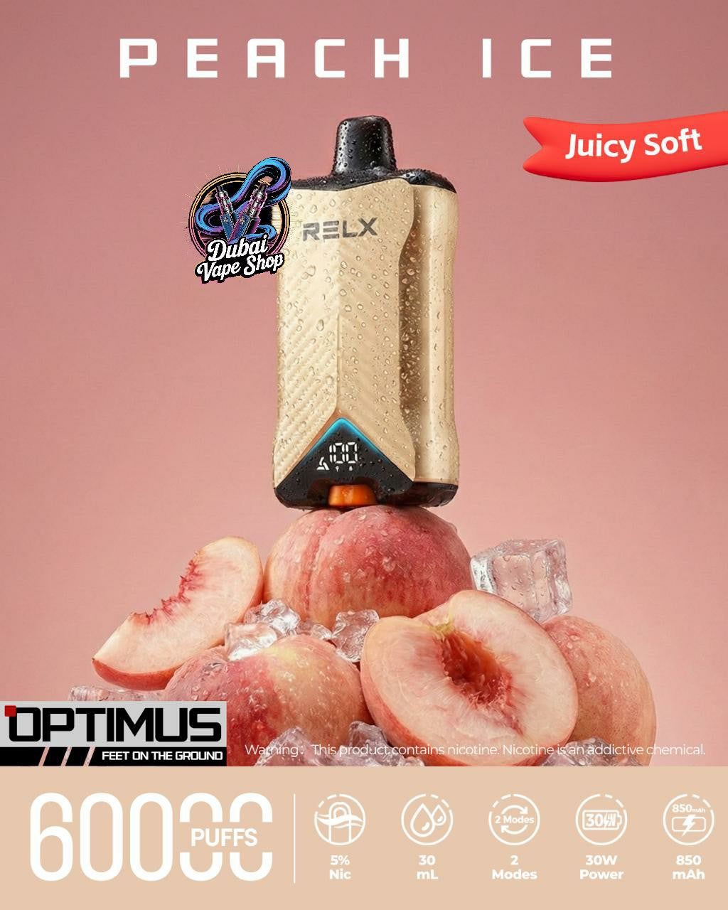 RELX Optimus 60000 Puffs Disposable Vape 50mg in UAE